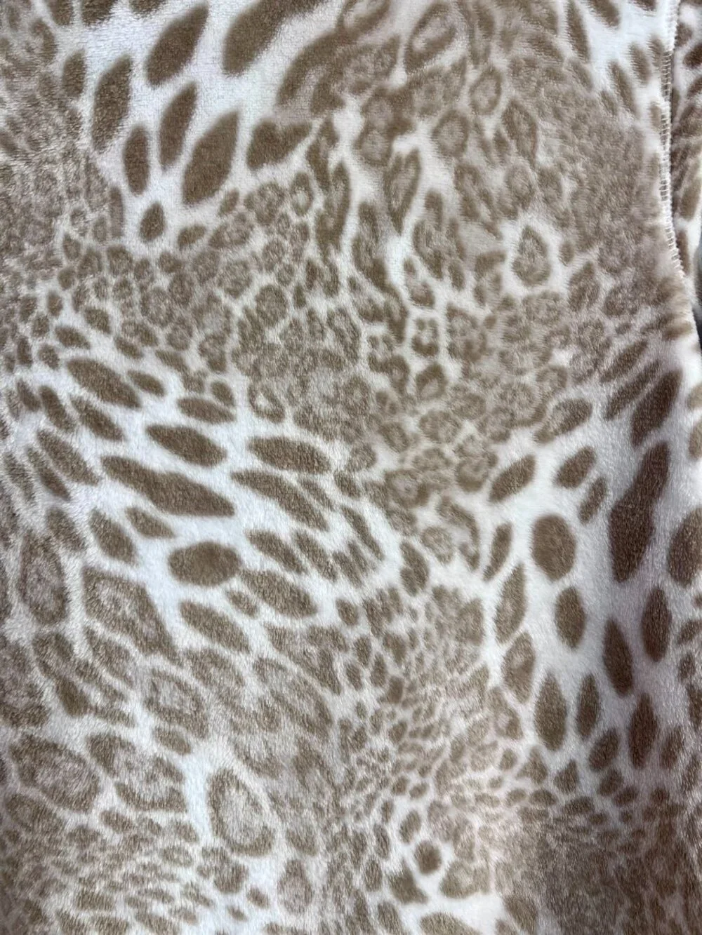 Natori Plush Fleece Zip Front Caftan Robe Lounger Leopard Animal Print Large